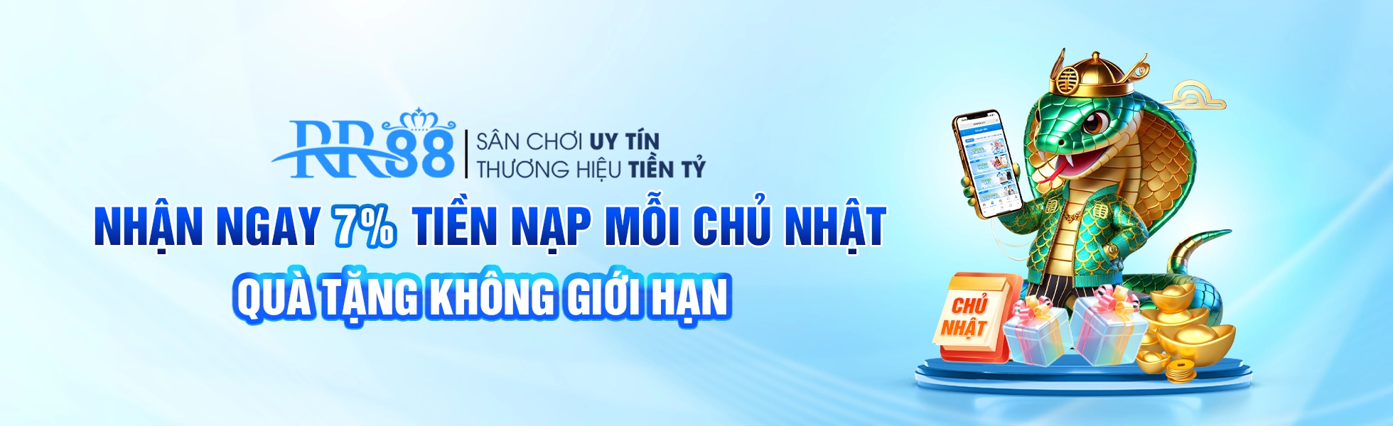 Banner RR88 tặng tiền nạp mỗi chủ nhật