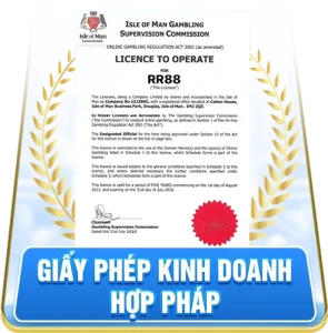 giấy phép kinh doanh hợp pháp của RR88